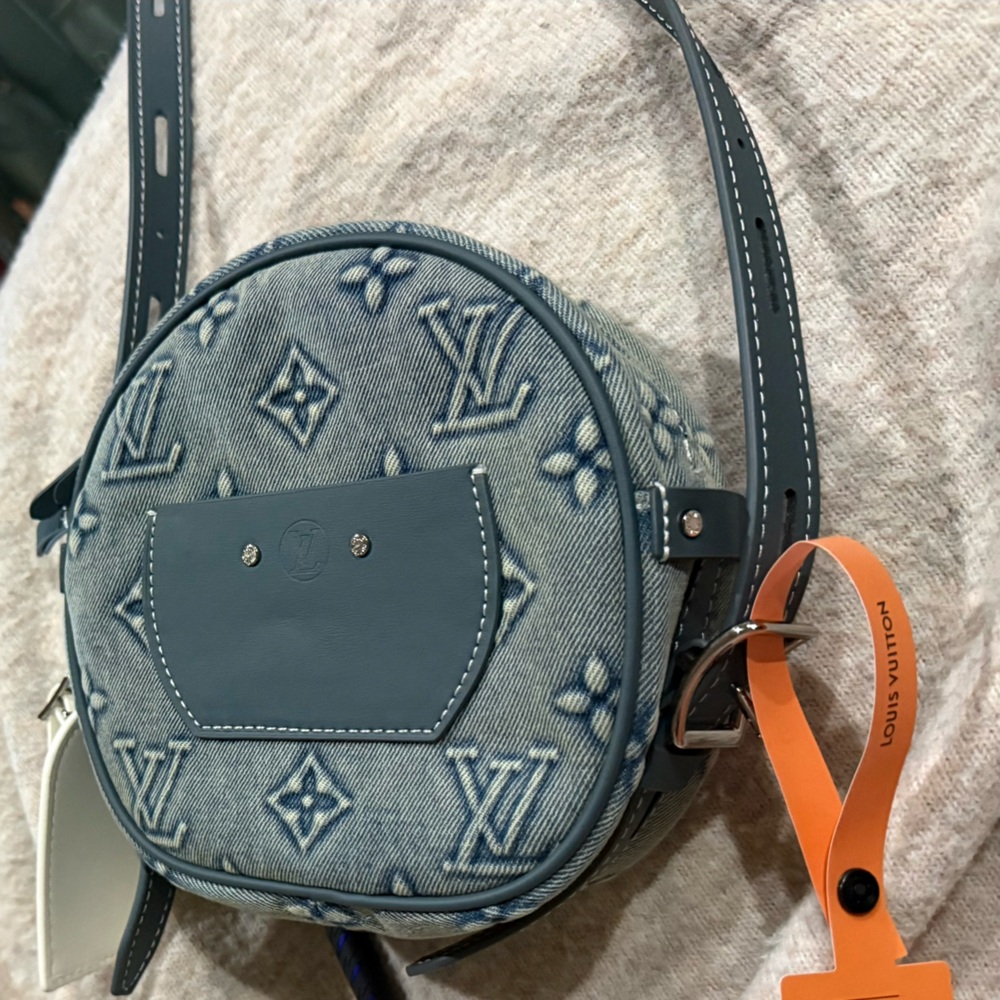 LV Monogram Denim Round Crossbody